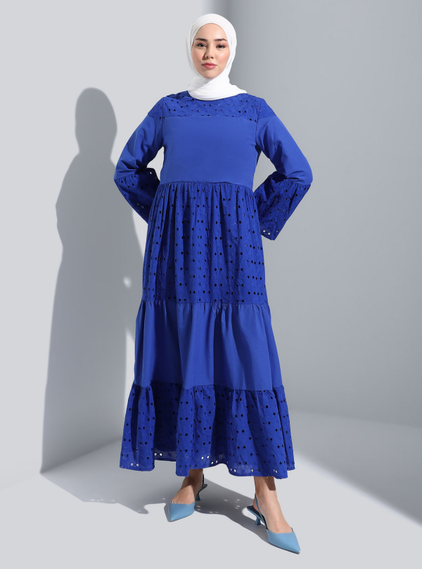 sax blue modest dress