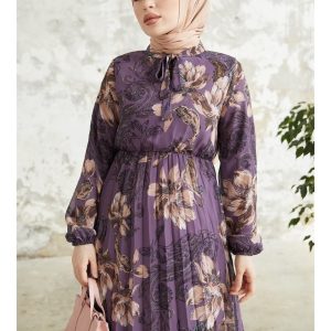purple-modest dress in style