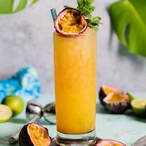 passion fruit swizzle cocktail