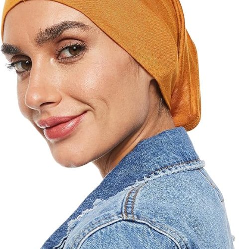 plain tube stretchable head band boned under scarf