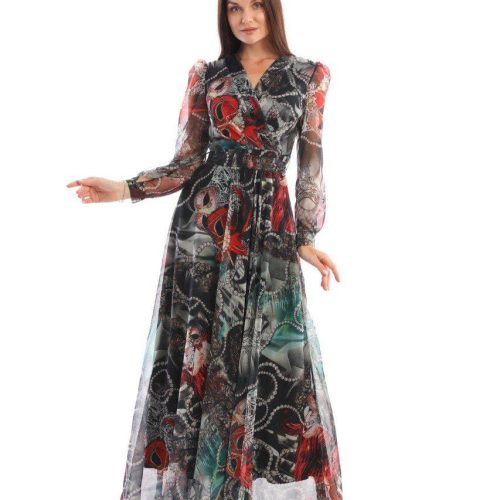black and red beautiful unique maxi dress